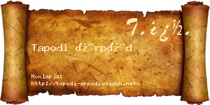 Tapodi Árpád névjegykártya