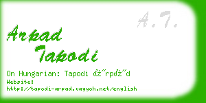 arpad tapodi business card